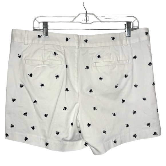 Banana Republic City Chino Palm tree shorts novelty women’s 14 white navy - Picture 2 of 10